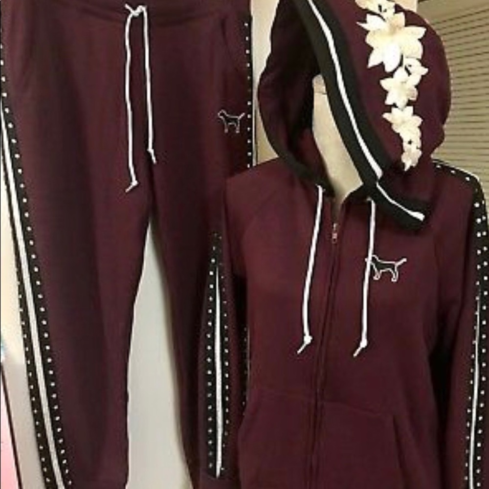 Victoria Secret Purple Floral Jogger Set